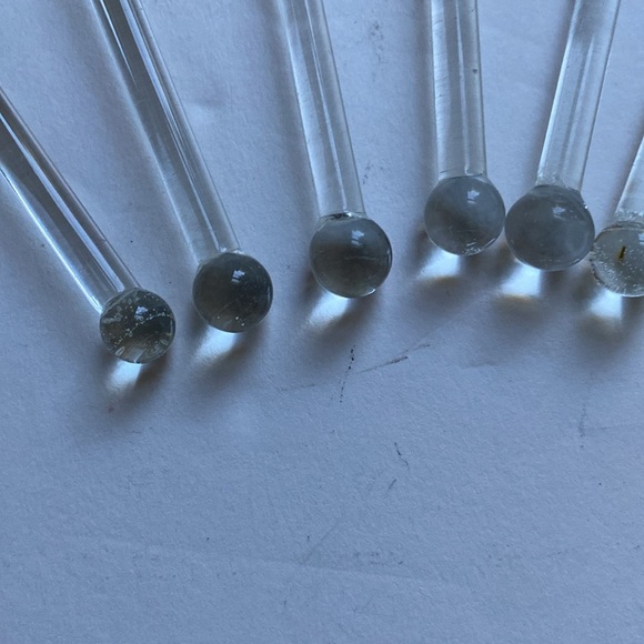 Vintage glass star stir sticks. Decorated with gold. - Picture 3 of 5